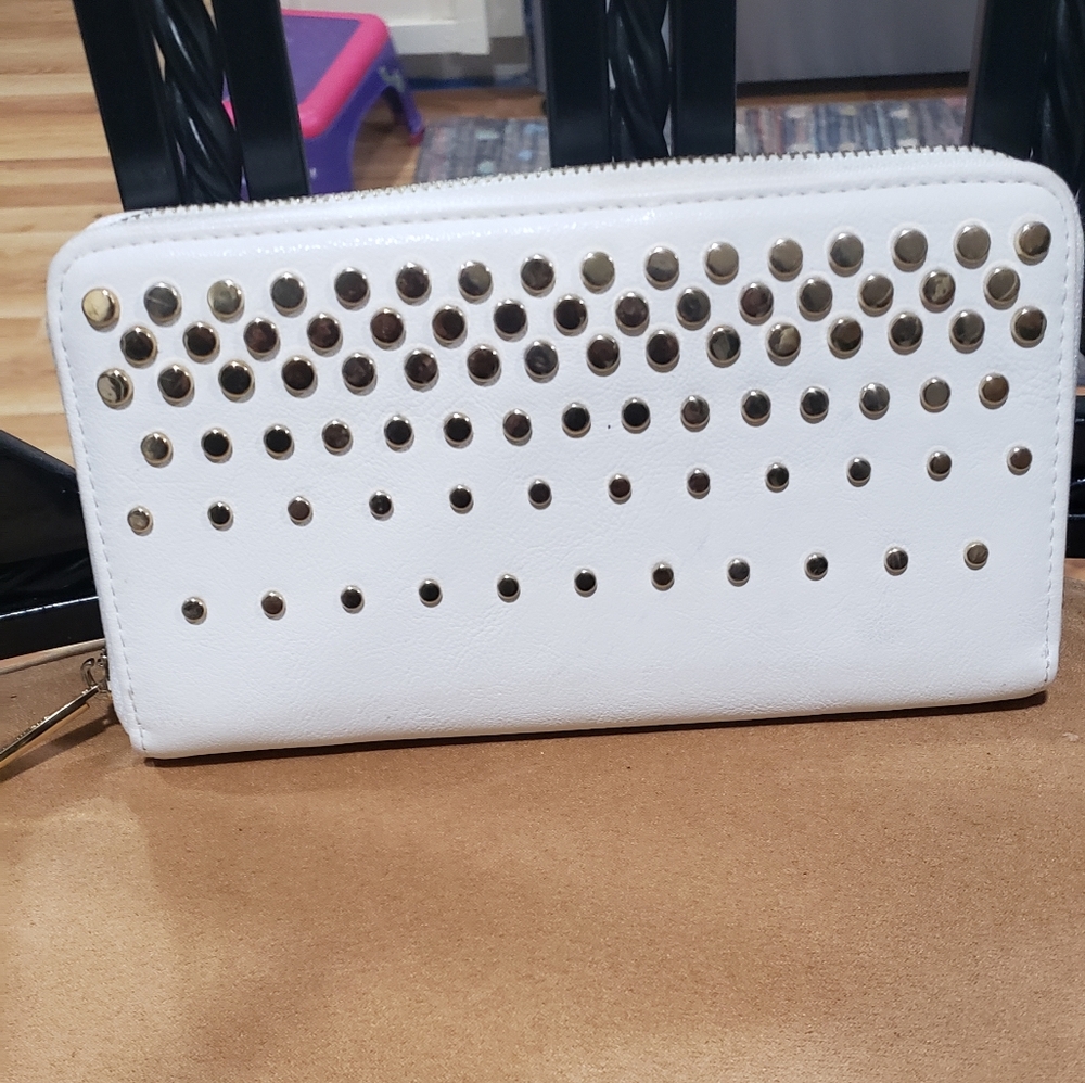 Dream Control White Studded Wallet